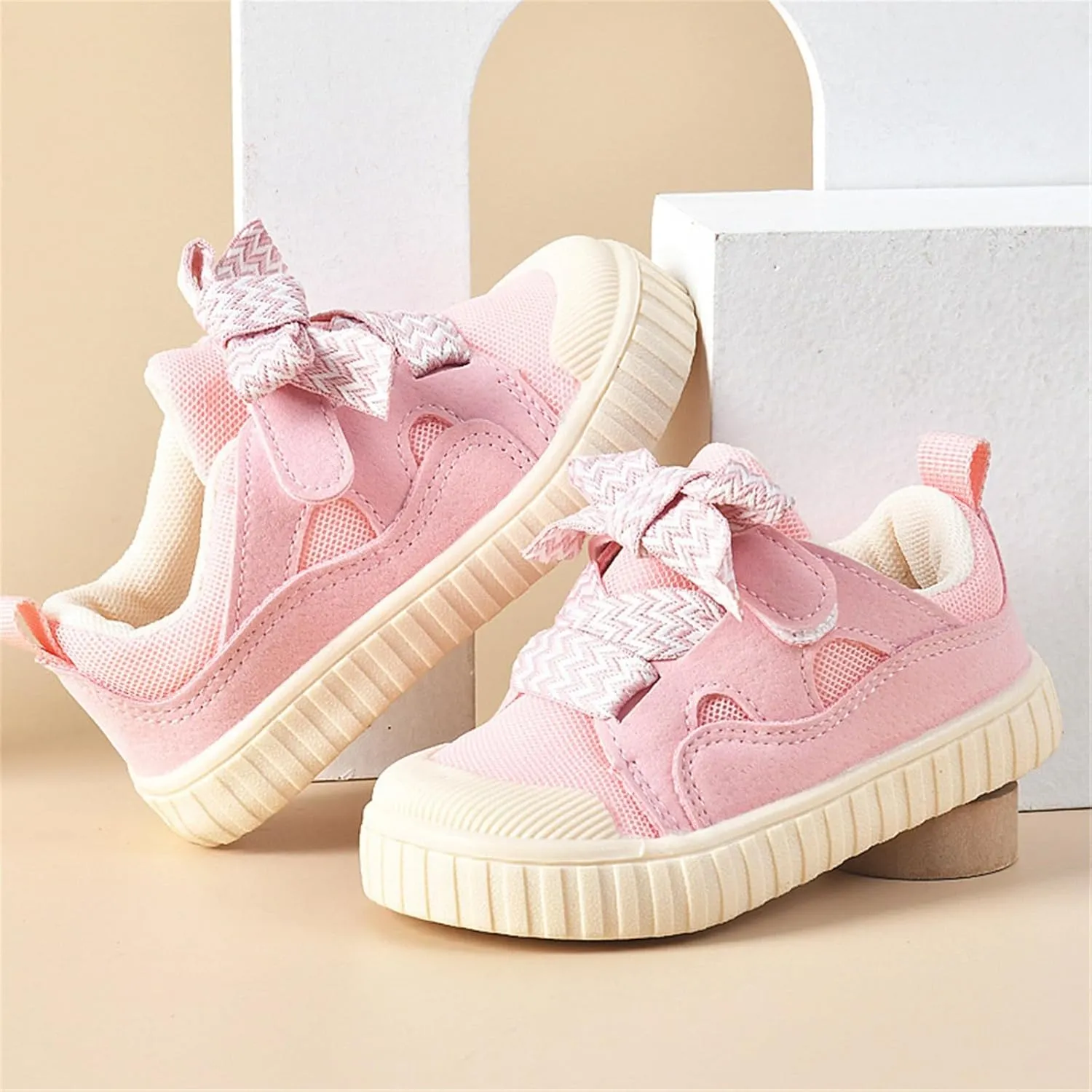 Kids Lace Sneakers Flat Non Slip Running Breathable Sport Shoes Ankle Comfy Boys Girls Non Slip First Walking Shoes
