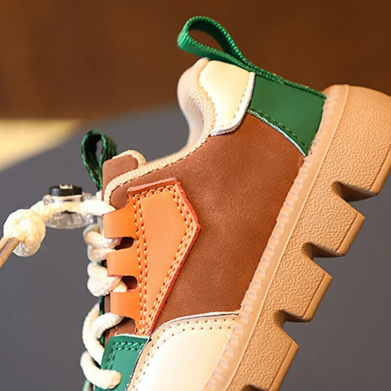 Kids Pu Leather Comfortable Soft Sneakers