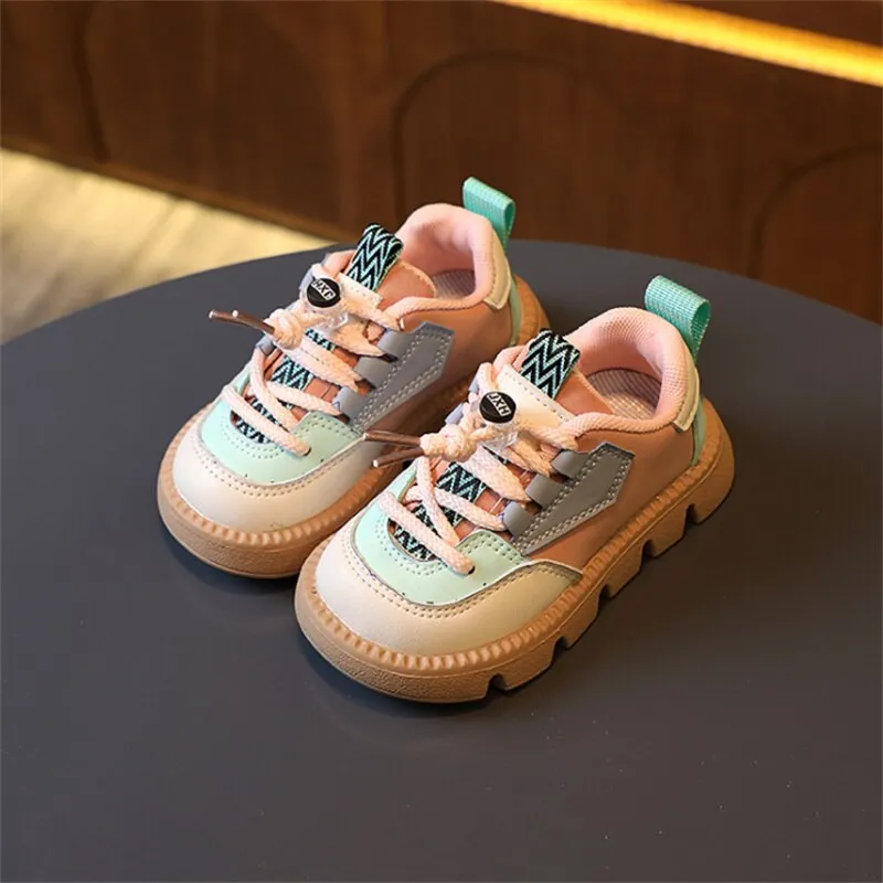 Kids Pu Leather Comfortable Soft Sneakers