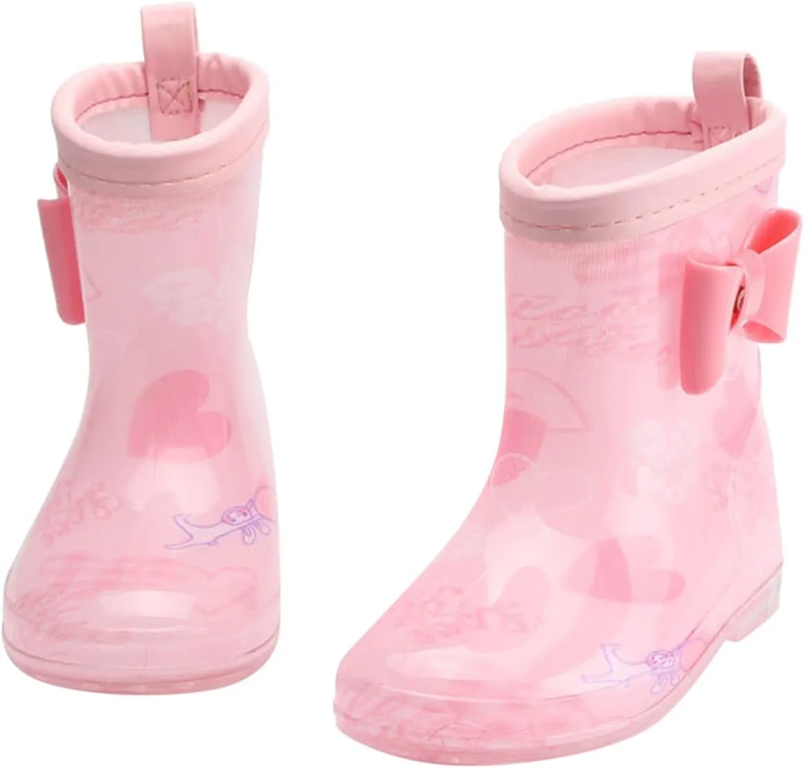 Kids Rain Boots, Toddler Girls & Boys Rain Boots Waterproof Water Shoes Non-slip Mud Boot with Non Slip Bottom