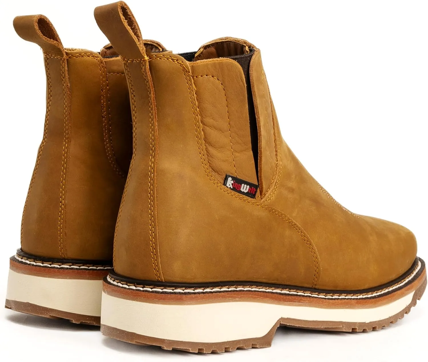 KW -ARIZONA Double Density Short Work Boot For Men Genuine Leather Slip Resistant Elastic Gore