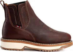 KW -ARIZONA Double Density Short Work Boot For Men Genuine Leather Slip Resistant Elastic Gore