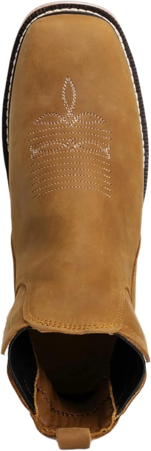 KW -ARIZONA Double Density Short Work Boot For Men Genuine Leather Slip Resistant Elastic Gore