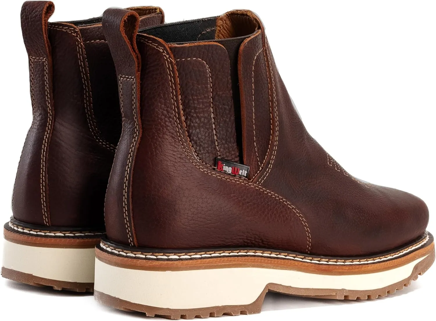 KW -ARIZONA Double Density Short Work Boot For Men Genuine Leather Slip Resistant Elastic Gore