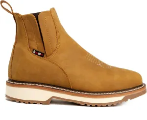 KW -ARIZONA Double Density Short Work Boot For Men Genuine Leather Slip Resistant Elastic Gore