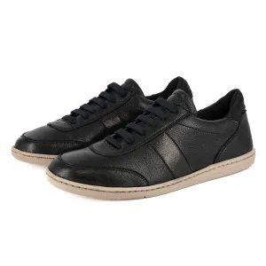 Kwaru : Ladies Leather Sneaker in Black Cayak & Black Spirit