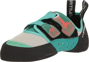 La Sportiva Women's OXYGYM Climbing Shoe, Mint/Coral, 35.5