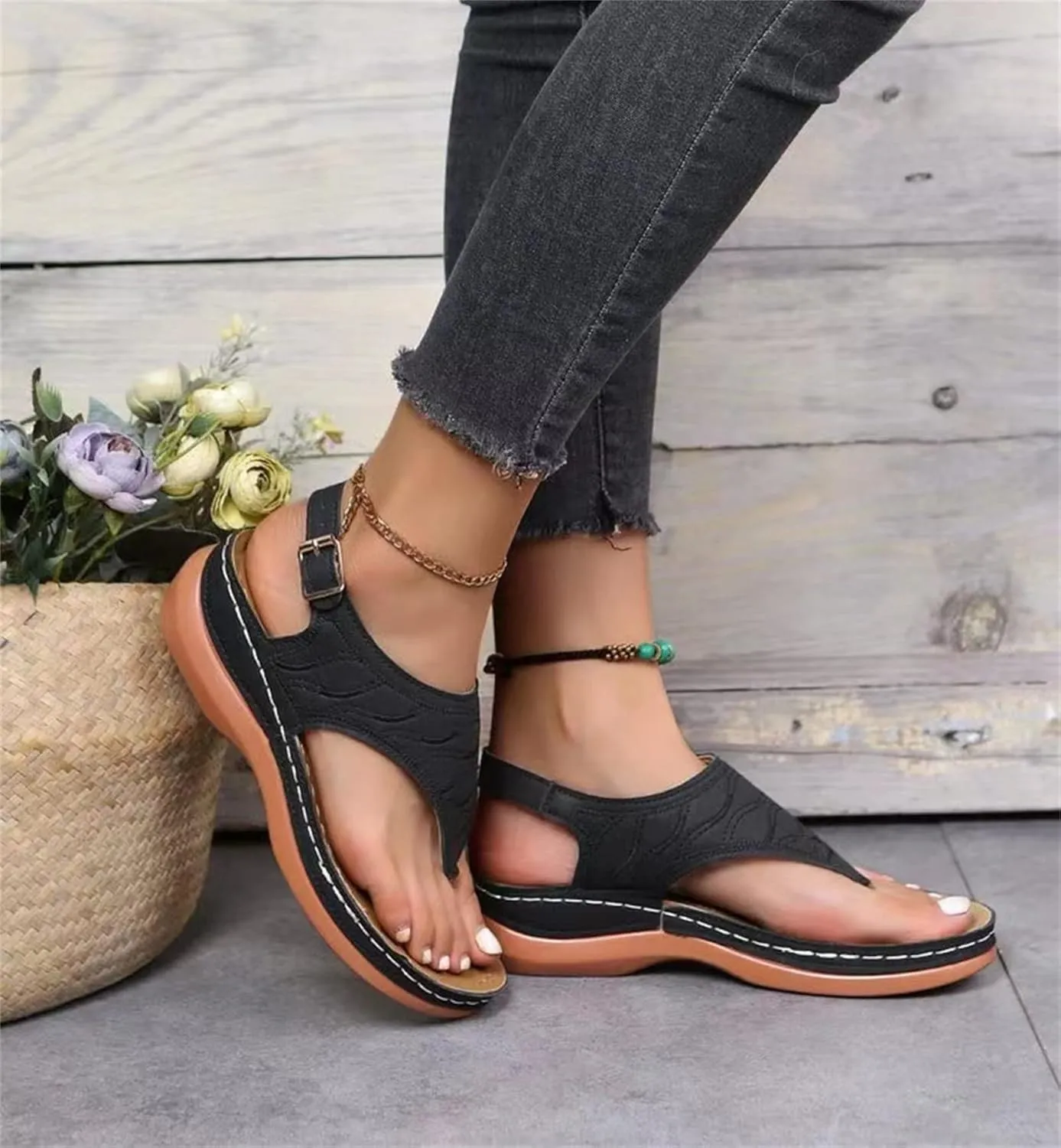 Ladmiple Orthotic Dress Sandals For Women With Arch Support Orthopedic Flip Flops Summer Comfortable Walking Slides