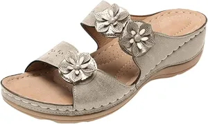 Ladmiple Orthotic Dress Sandals For Women With Arch Support Orthopedic Slides Summer Flip Flops for Plantar Fasciitis