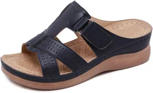 Ladmiple Women's Sandals Comfortable With Arch Support Orthotic Flips Flops for Flat feet Plantar Fasciitis Orthopedic Slides