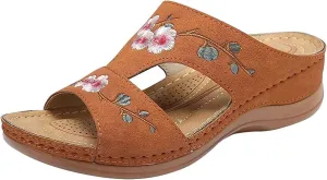 Ladmiple Womens Sandals Dressy Summer Comfortable Slip On Orthotic Flip Flops Casual Orthopedic Slides With Arch Support