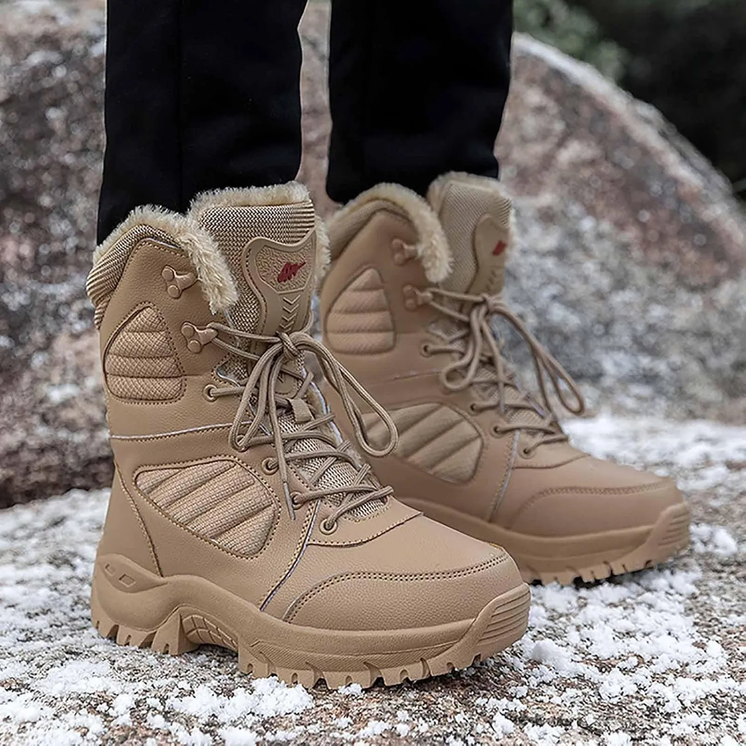 Lightweight Combat Boots, Outdoor Men's Tactical Military Combat Boots Water Resistant Hiking Boots Breathable Jungle Desert Combat Boots with Sports Socks