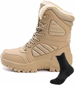 Lightweight Combat Boots, Outdoor Men's Tactical Military Combat Boots Water Resistant Hiking Boots Breathable Jungle Desert Combat Boots with Sports Socks