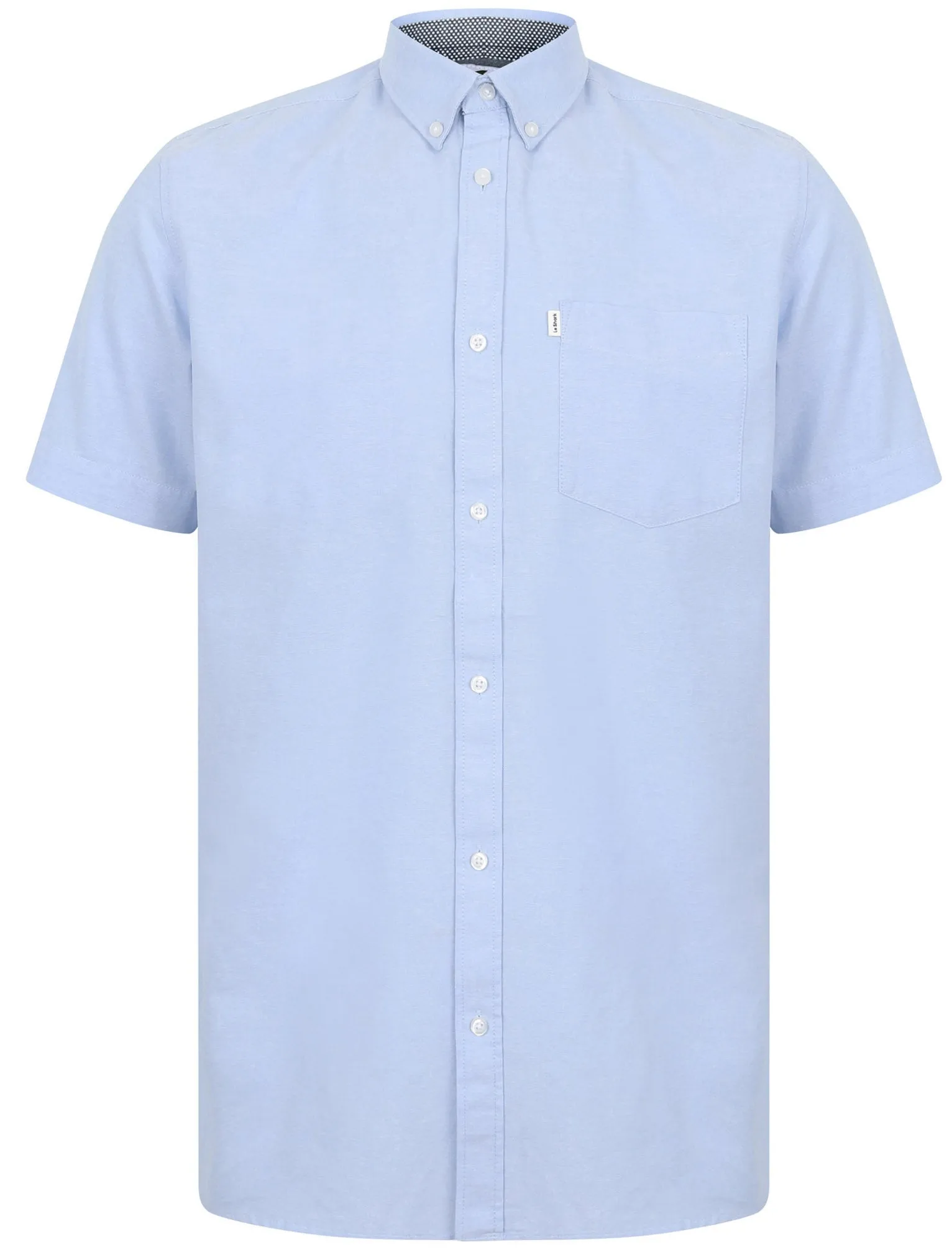 Lisburn Short Sleeve Cotton Shirt In Oxford Blue - Le Shark