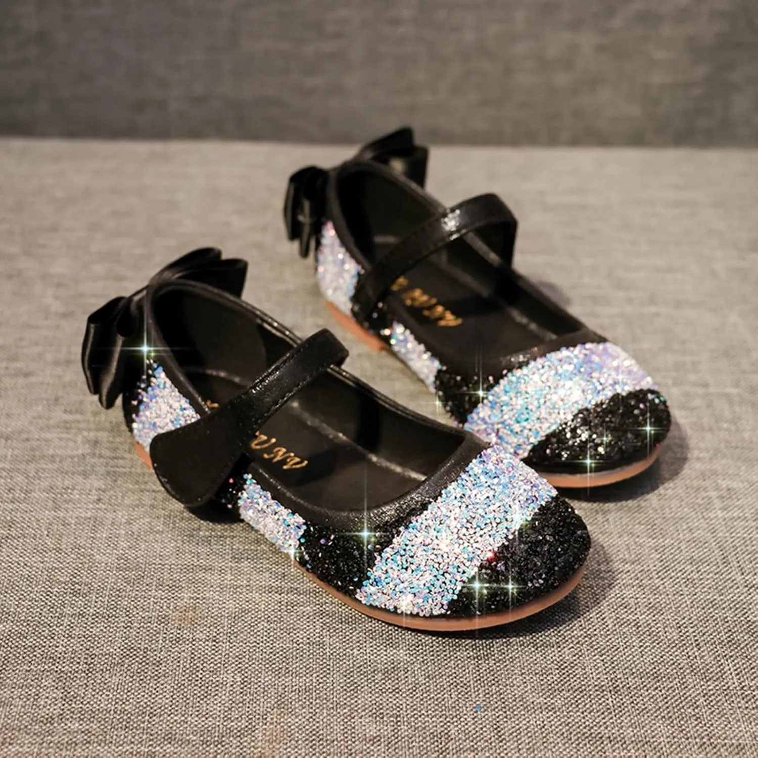 Little Girl Dance Shoes Performance Single Shoes Loafers Children Dance Shoes ??lack and White Stripes Shoes