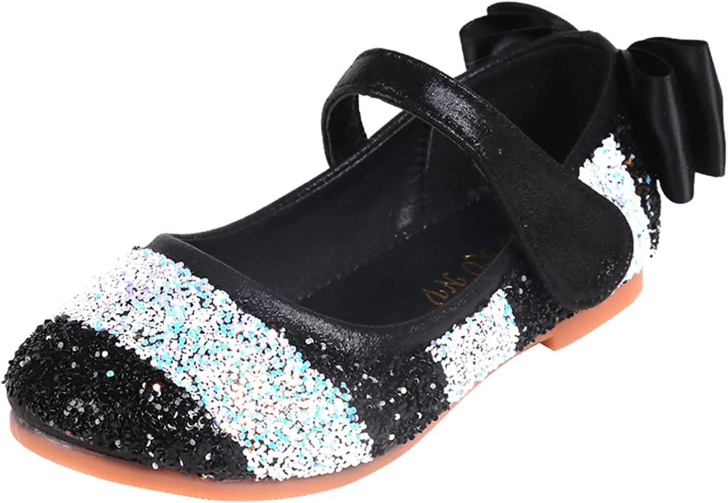Little Girl Dance Shoes Performance Single Shoes Loafers Children Dance Shoes ??lack and White Stripes Shoes