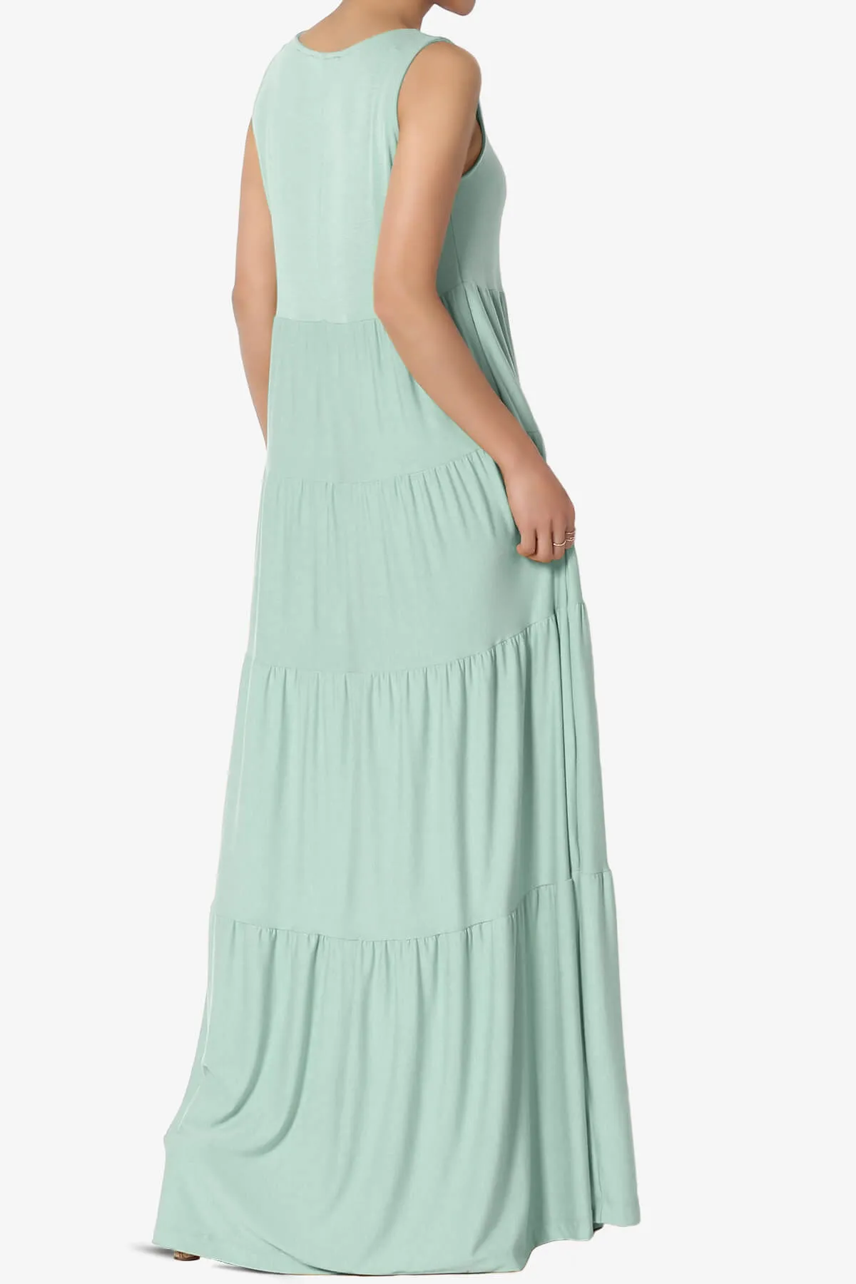 Macie Sleeveless Tiered Long Maxi Dress PLUS