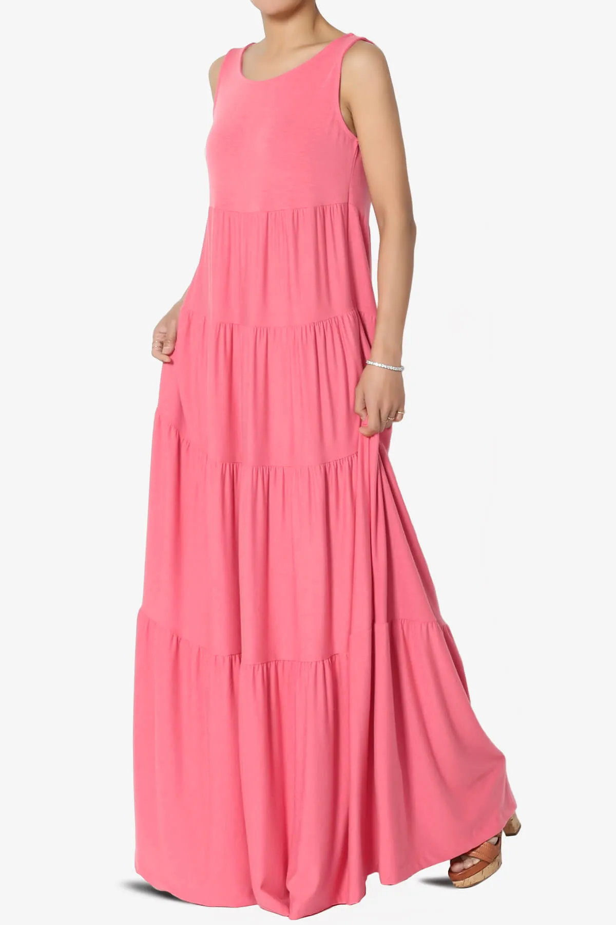 Macie Sleeveless Tiered Long Maxi Dress PLUS