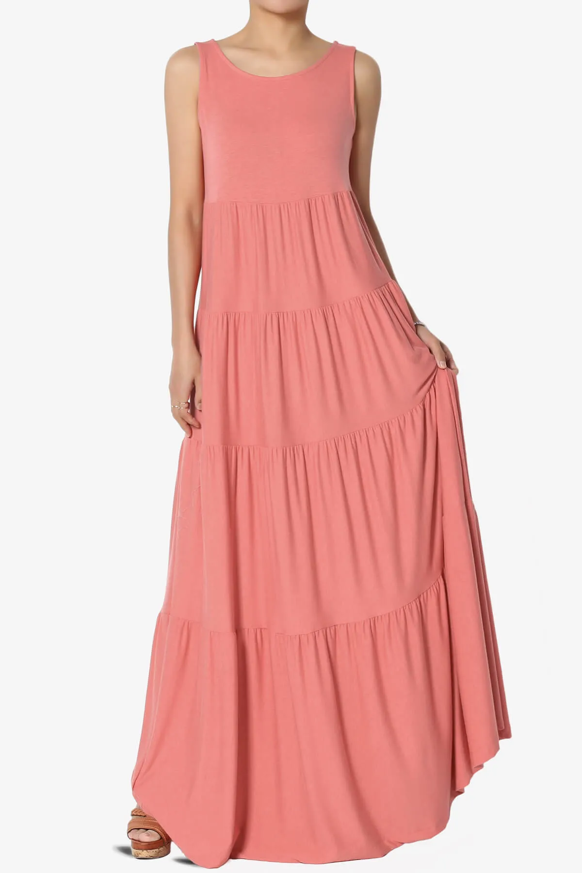 Macie Sleeveless Tiered Long Maxi Dress PLUS