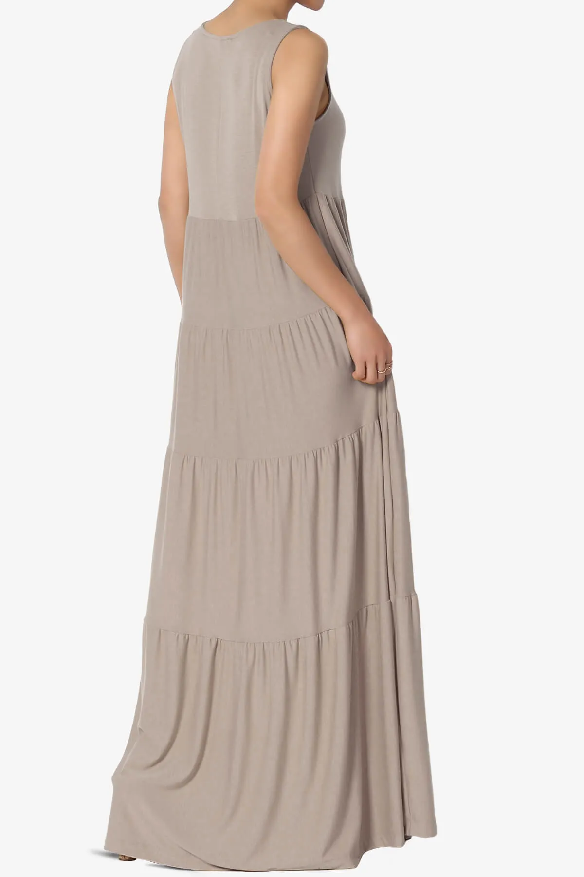 Macie Sleeveless Tiered Long Maxi Dress PLUS