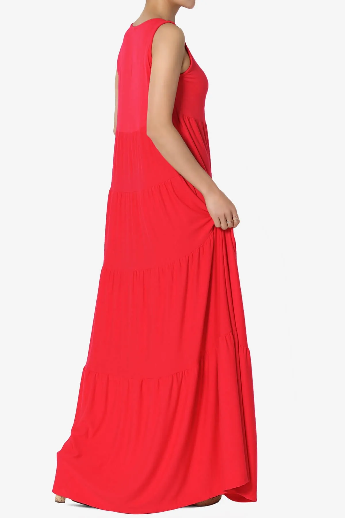 Macie Sleeveless Tiered Long Maxi Dress PLUS