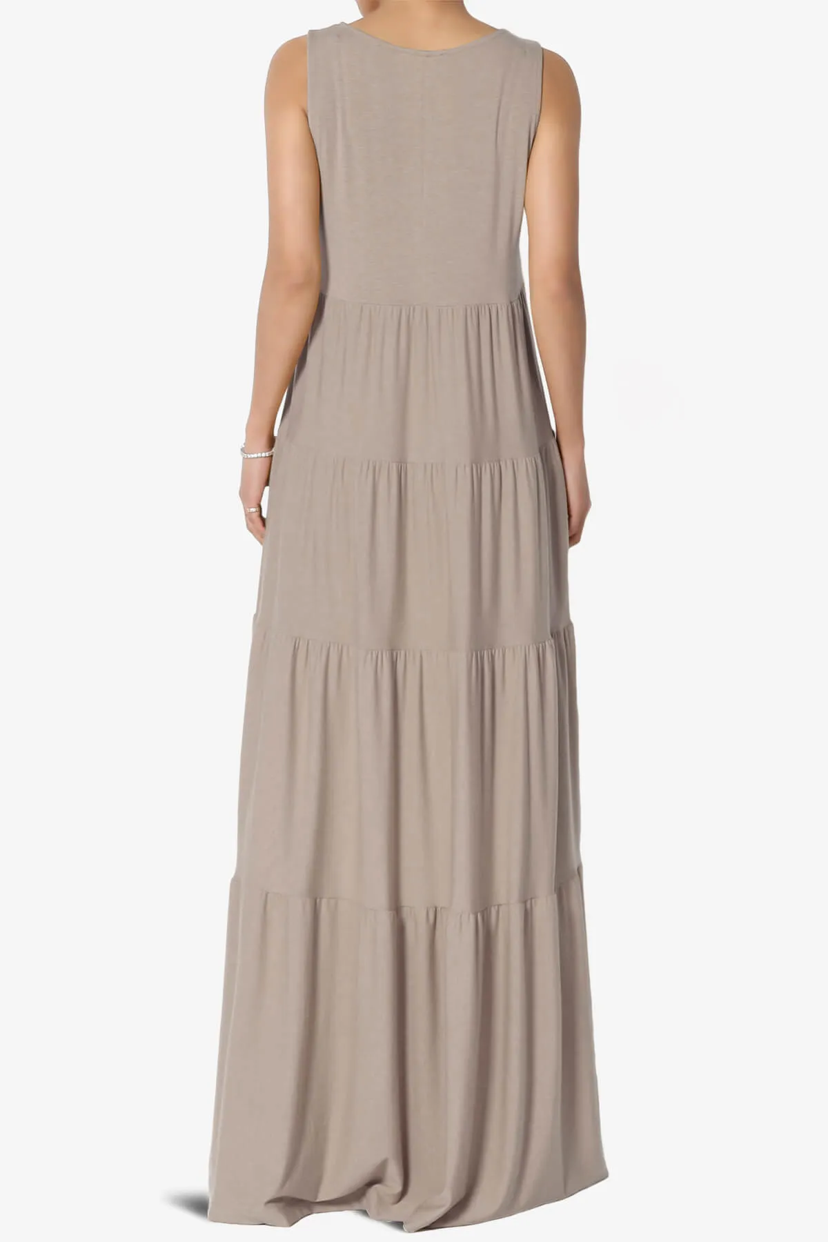 Macie Sleeveless Tiered Long Maxi Dress PLUS