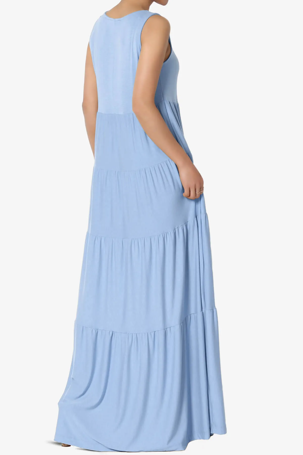 Macie Sleeveless Tiered Long Maxi Dress PLUS