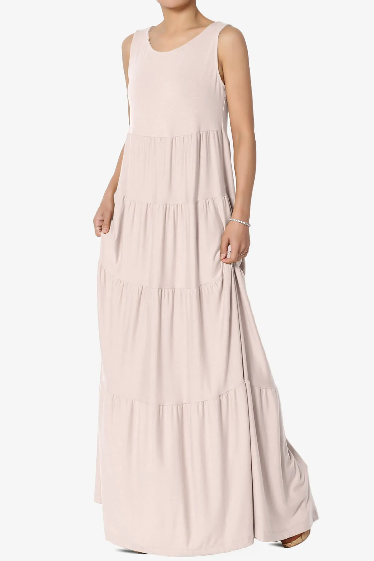 Macie Sleeveless Tiered Long Maxi Dress PLUS
