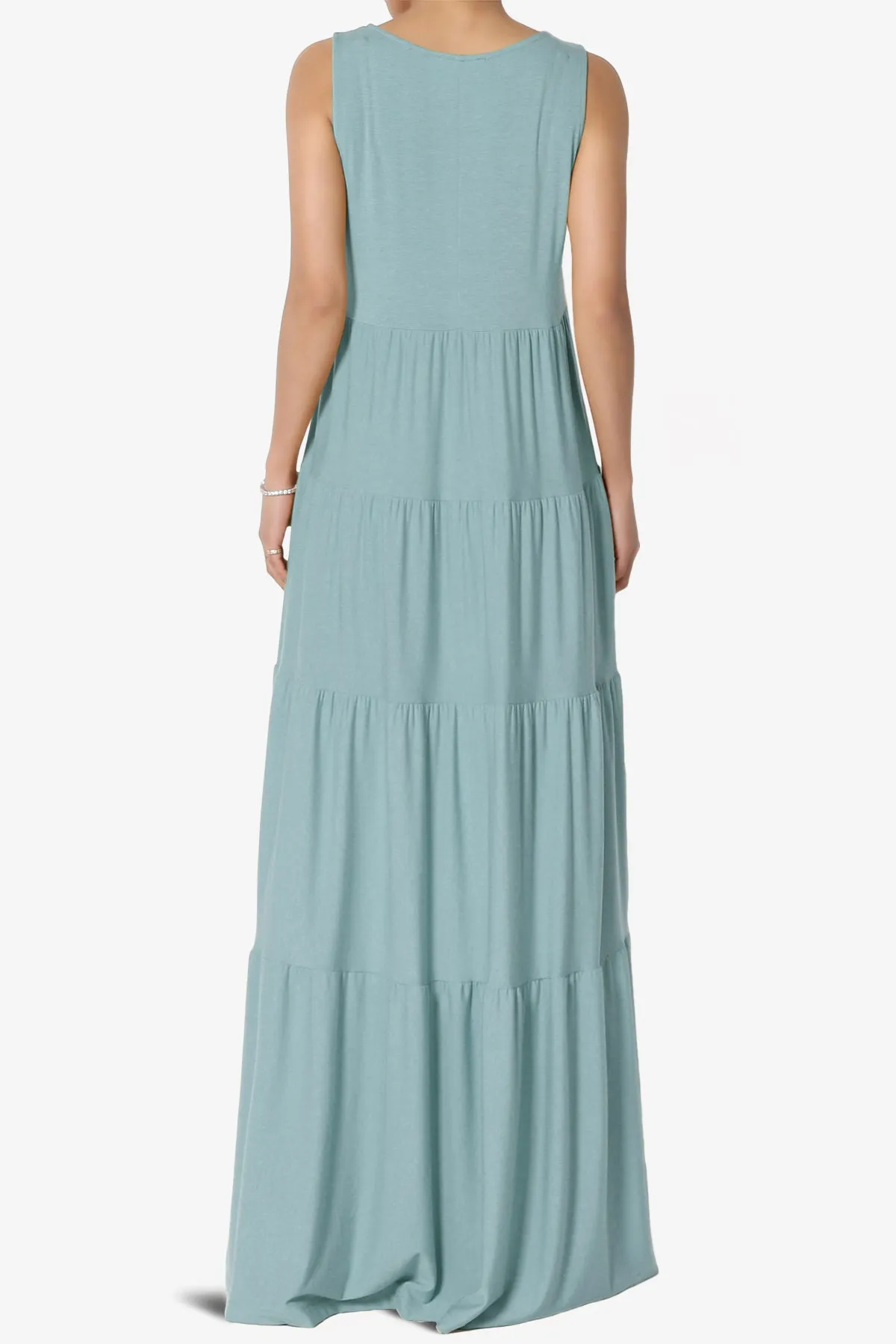 Macie Sleeveless Tiered Long Maxi Dress PLUS