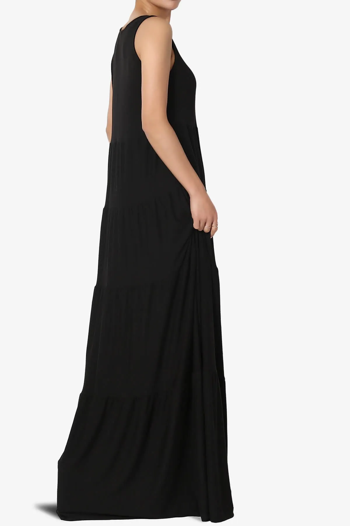 Macie Sleeveless Tiered Long Maxi Dress PLUS