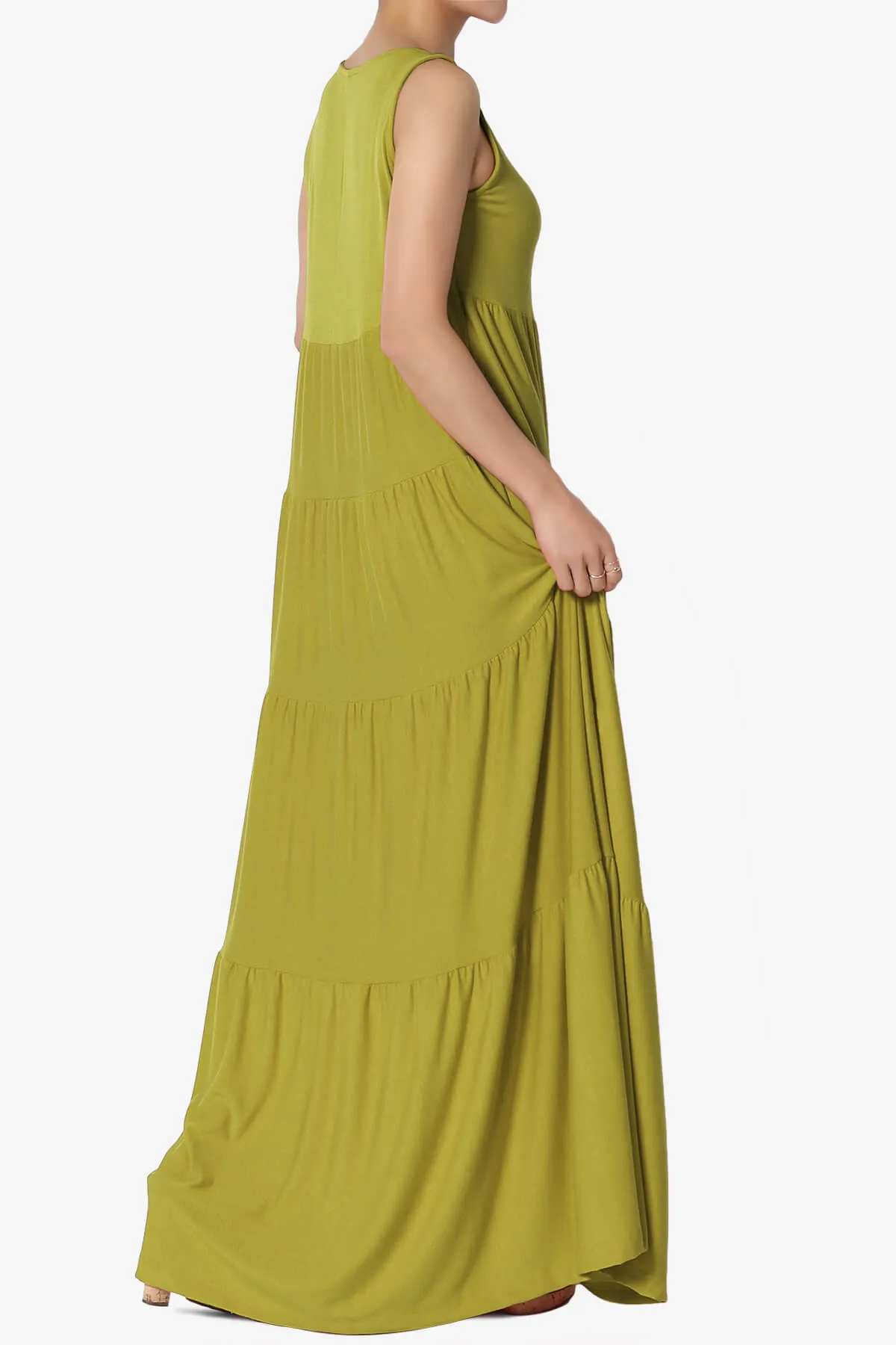 Macie Sleeveless Tiered Long Maxi Dress PLUS