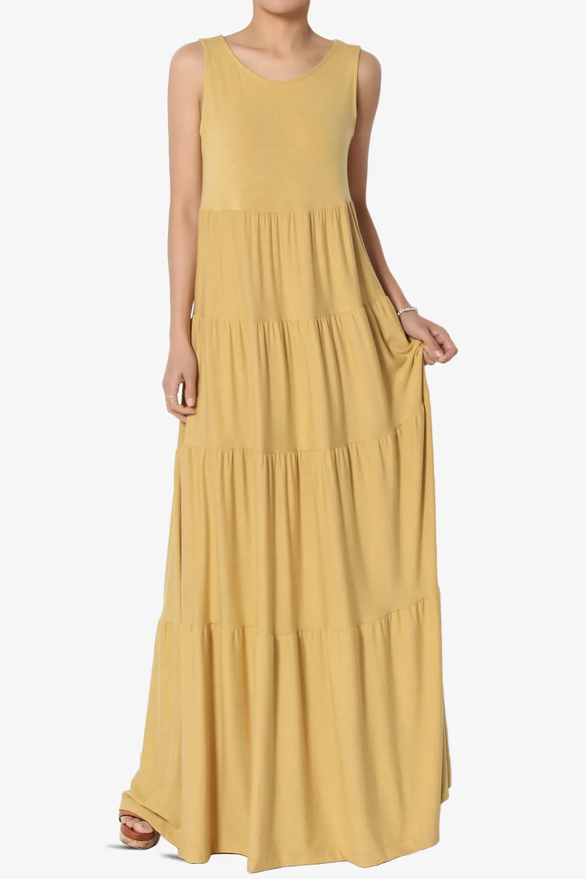 Macie Sleeveless Tiered Long Maxi Dress PLUS