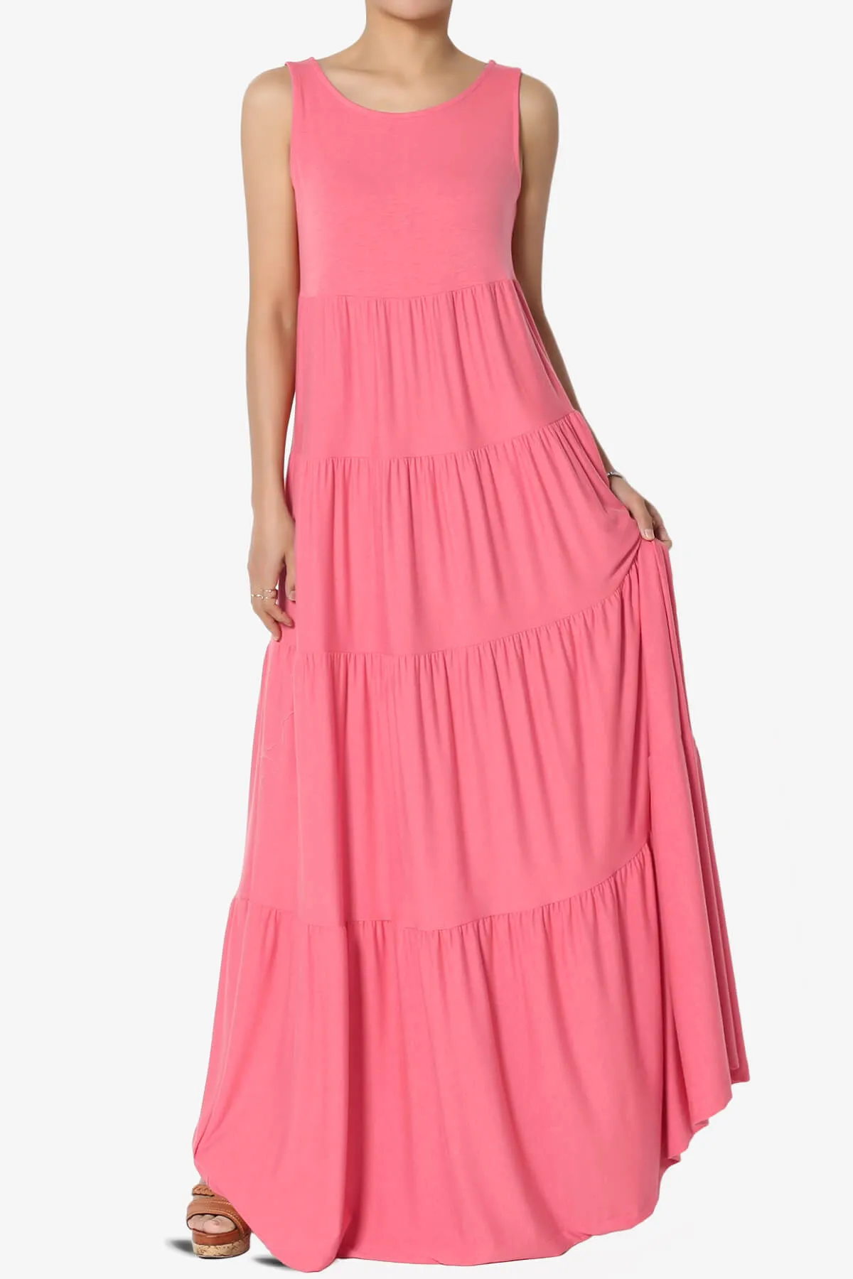 Macie Sleeveless Tiered Long Maxi Dress PLUS