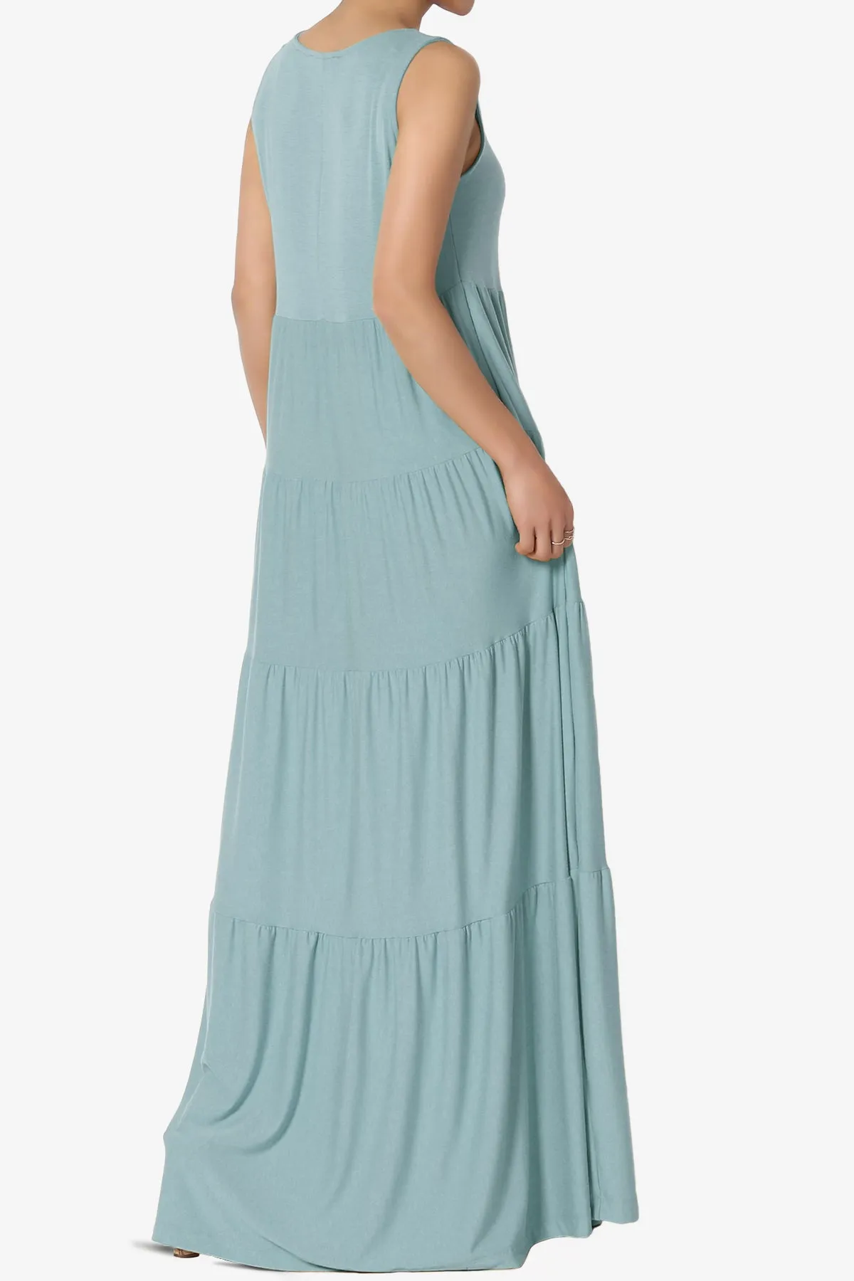 Macie Sleeveless Tiered Long Maxi Dress PLUS