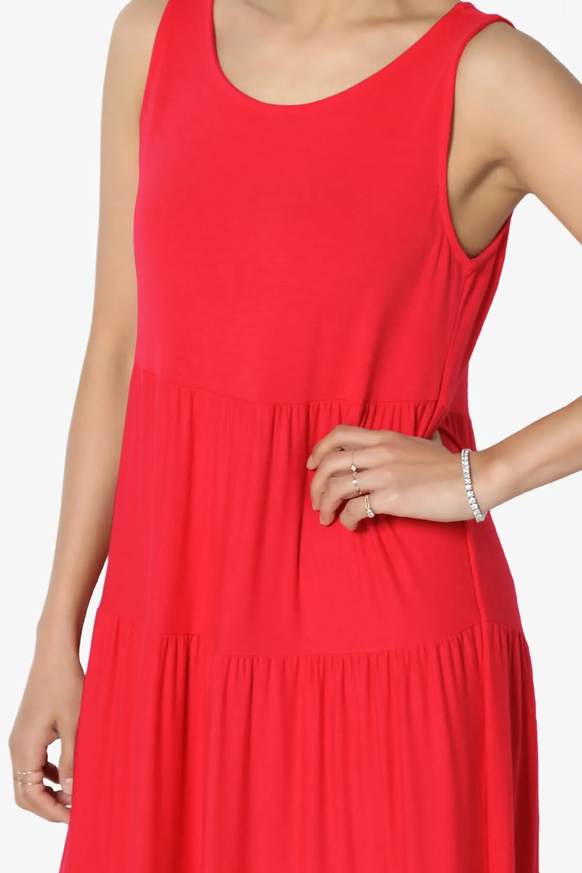 Macie Sleeveless Tiered Long Maxi Dress PLUS