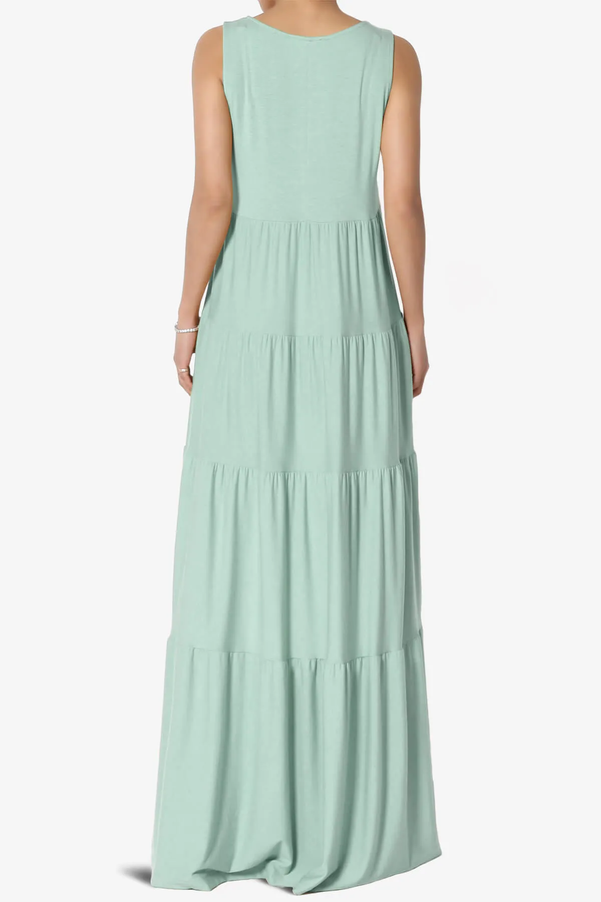 Macie Sleeveless Tiered Long Maxi Dress PLUS