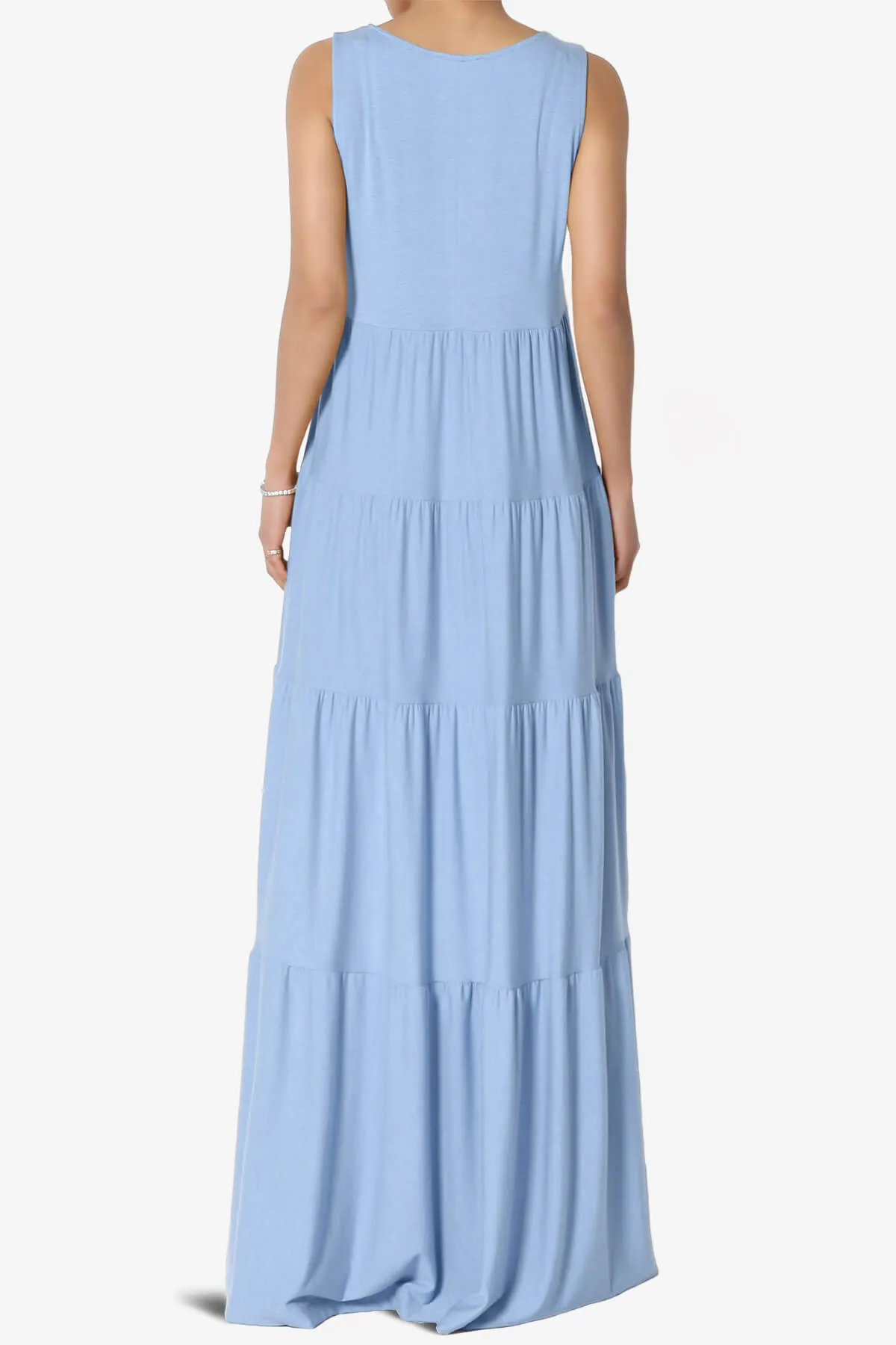 Macie Sleeveless Tiered Long Maxi Dress PLUS