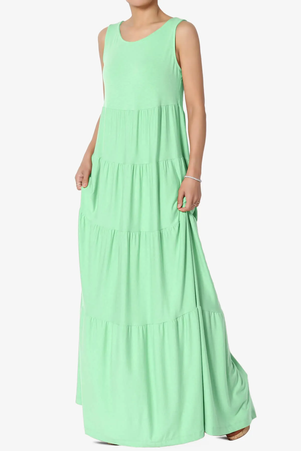 Macie Sleeveless Tiered Long Maxi Dress PLUS