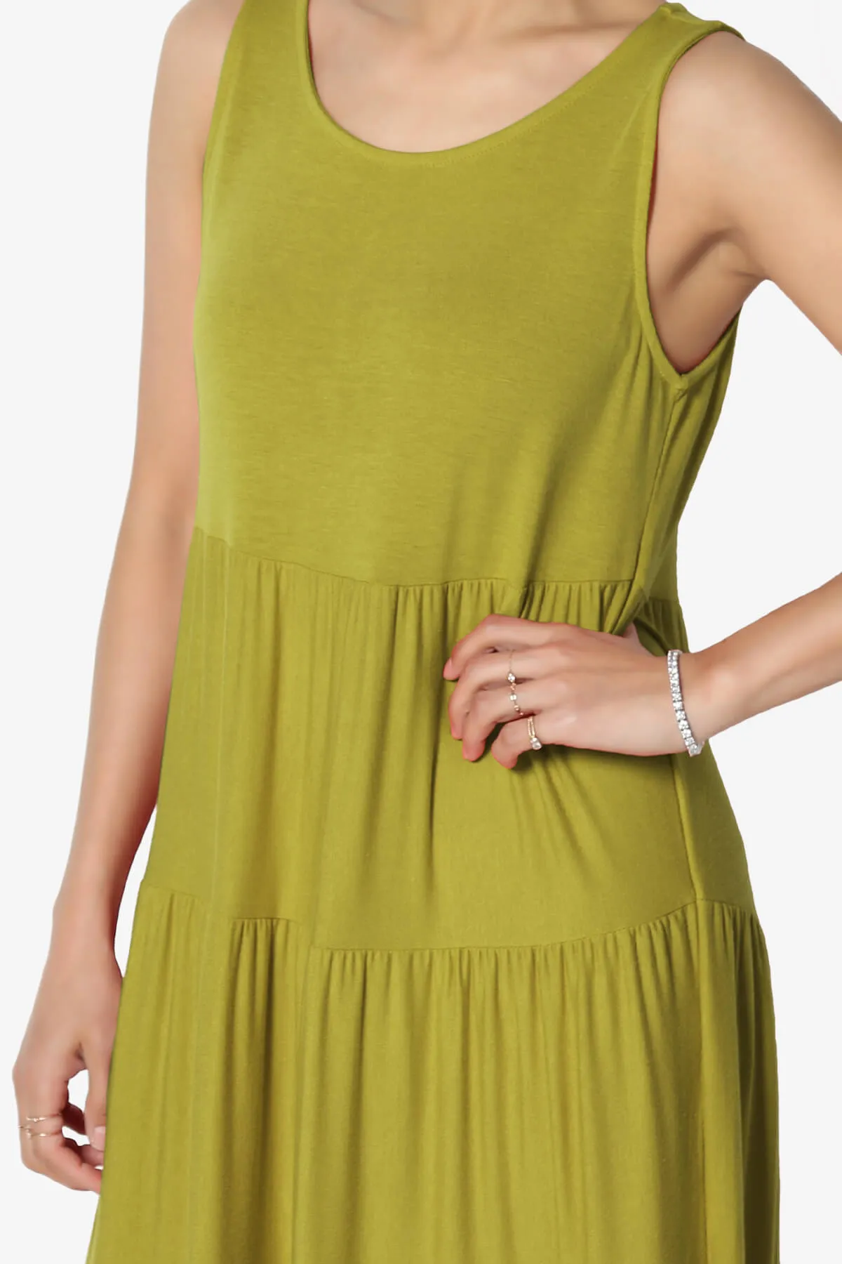 Macie Sleeveless Tiered Long Maxi Dress PLUS