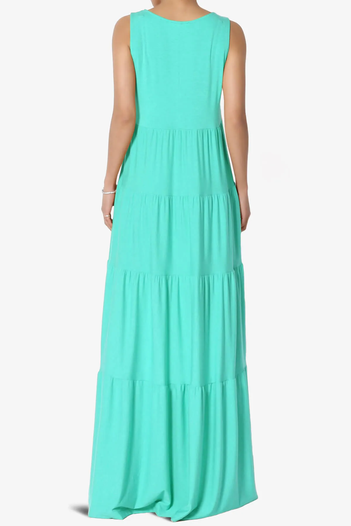 Macie Sleeveless Tiered Long Maxi Dress PLUS