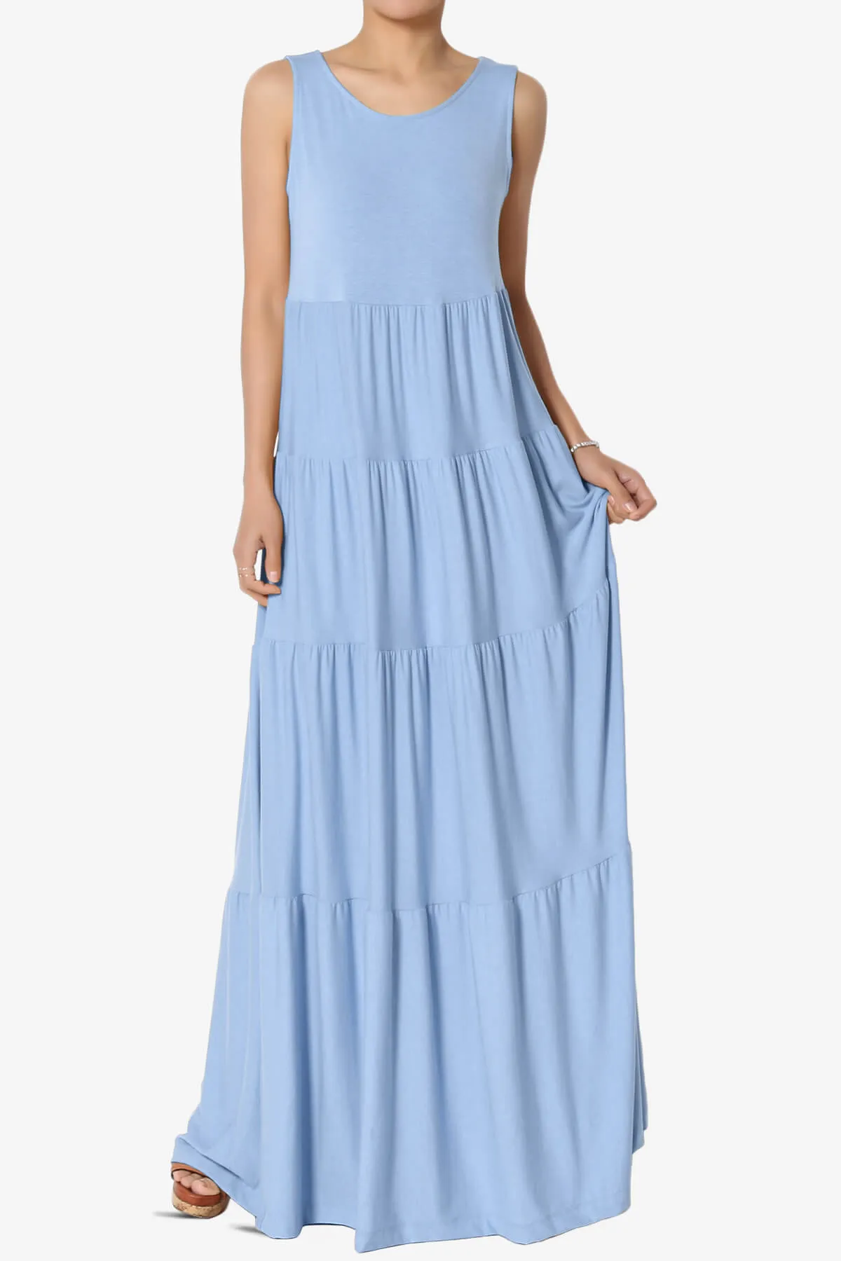 Macie Sleeveless Tiered Long Maxi Dress PLUS