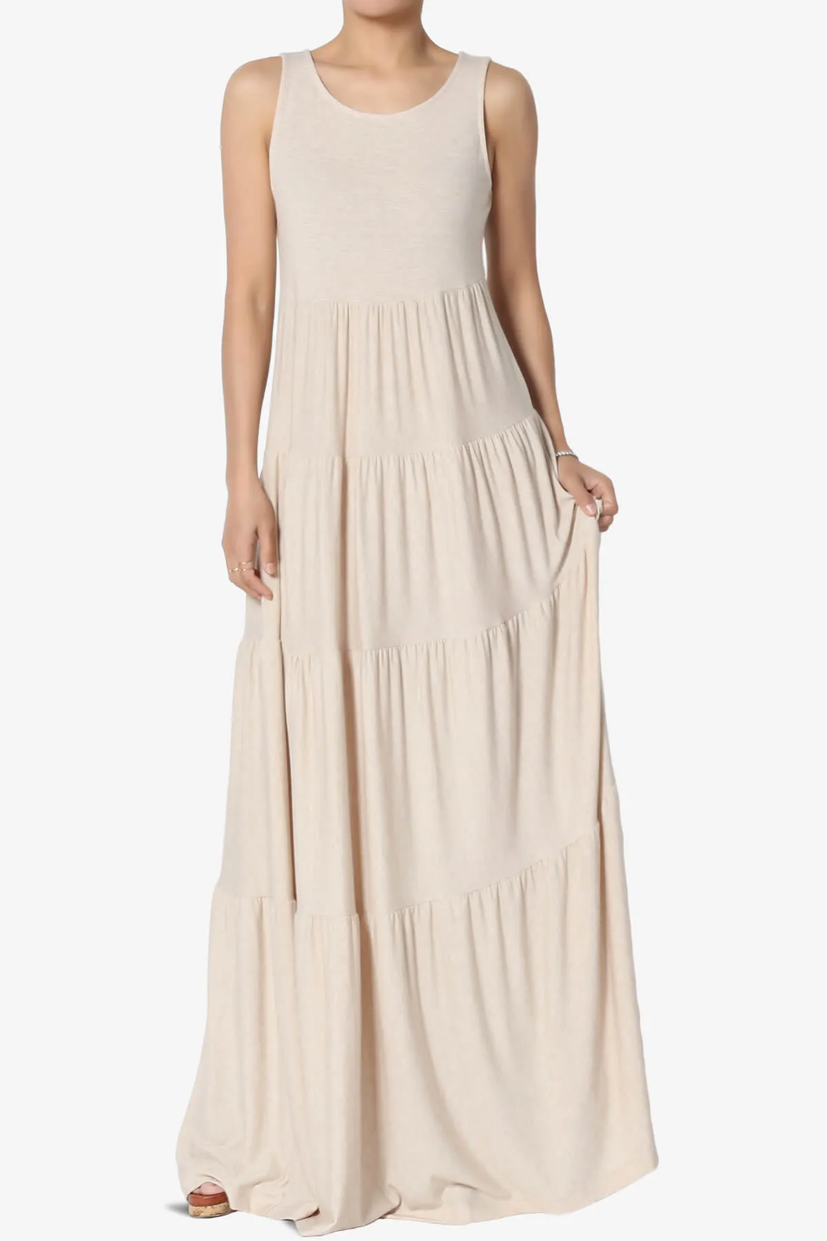 Macie Sleeveless Tiered Long Maxi Dress PLUS