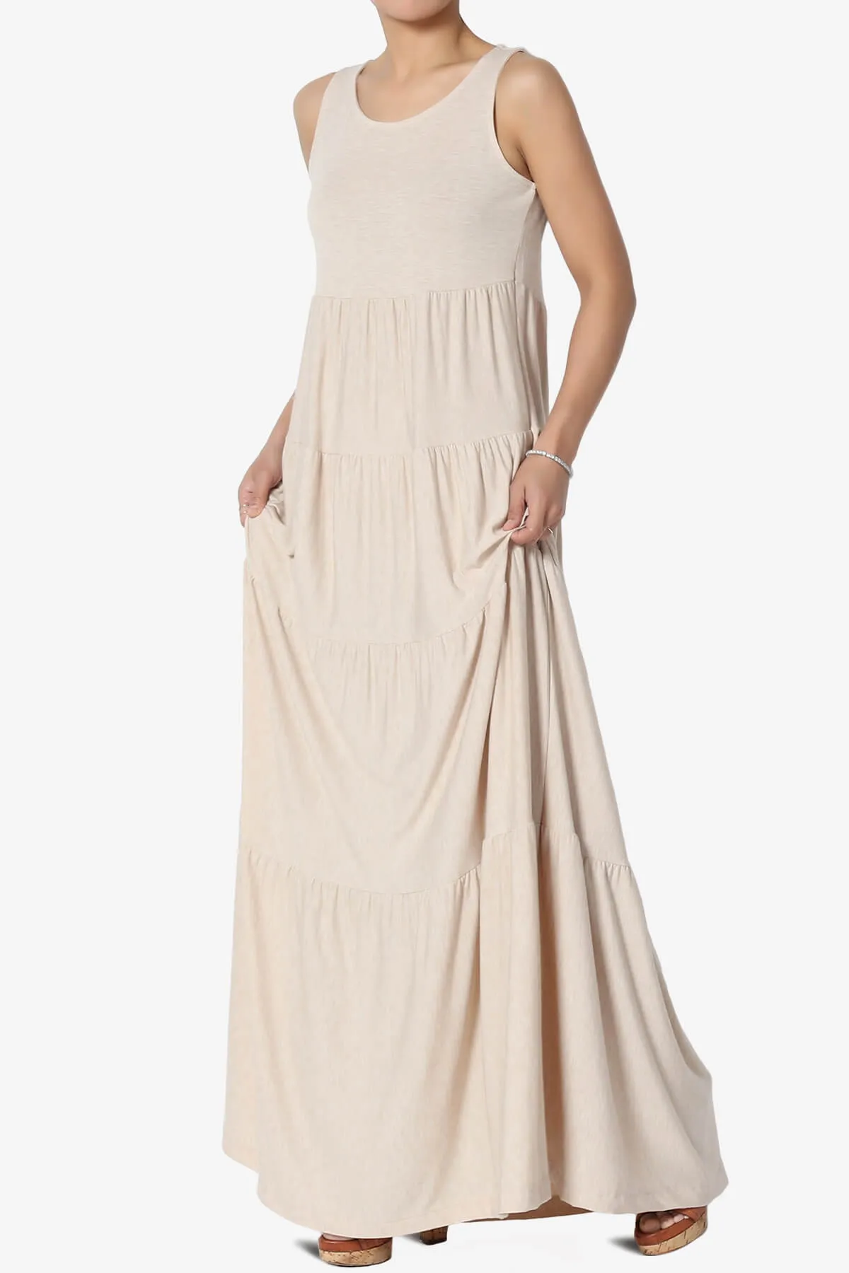 Macie Sleeveless Tiered Long Maxi Dress PLUS