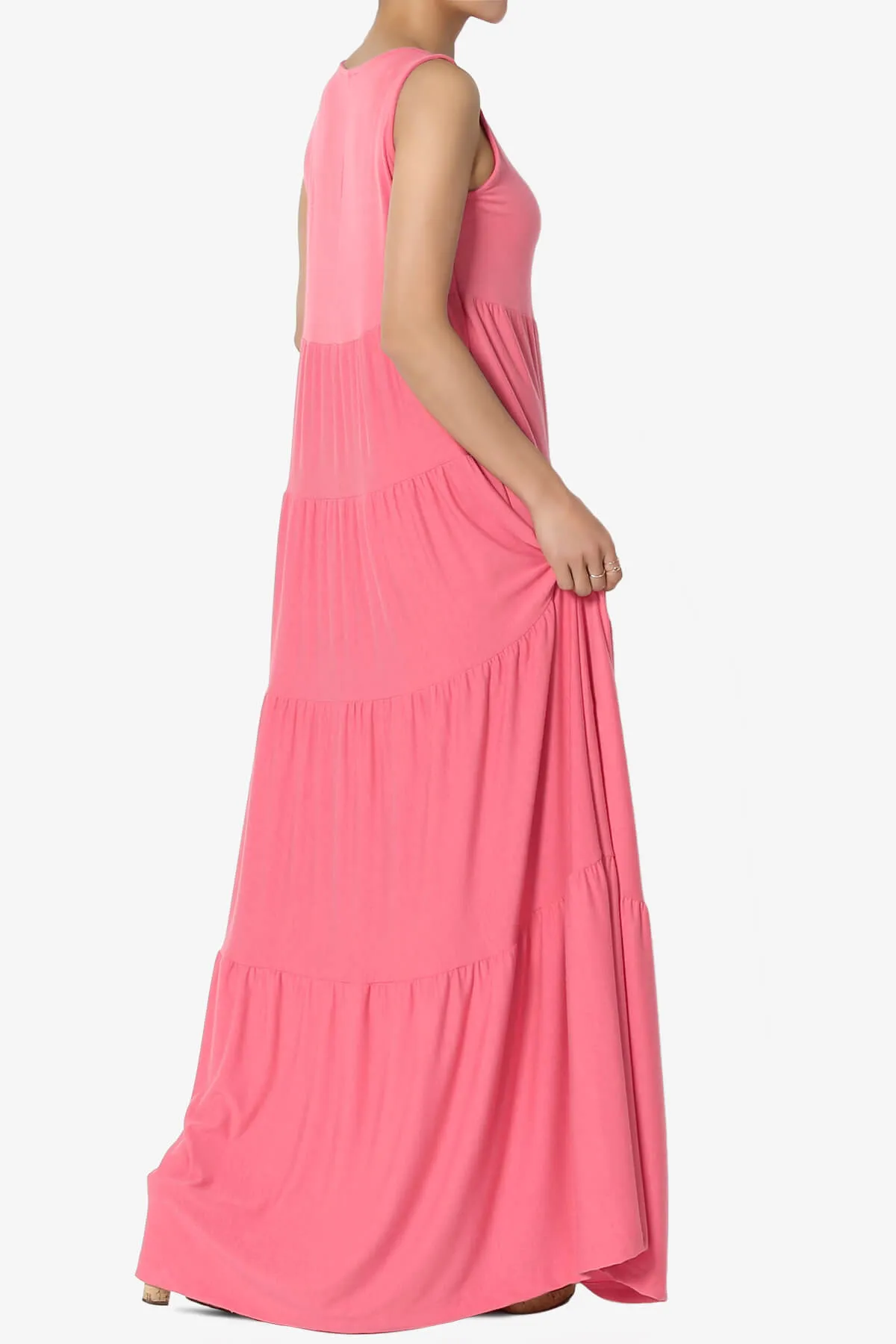 Macie Sleeveless Tiered Long Maxi Dress PLUS