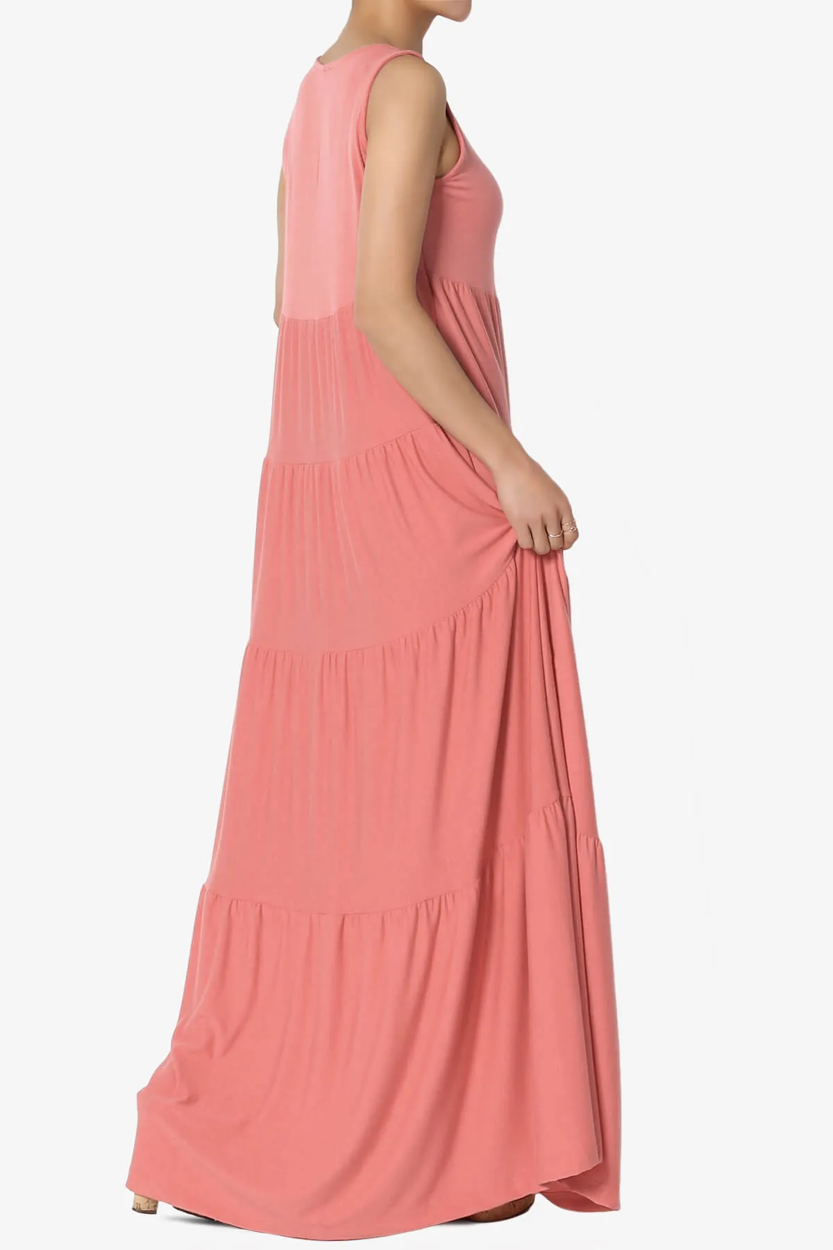 Macie Sleeveless Tiered Long Maxi Dress PLUS