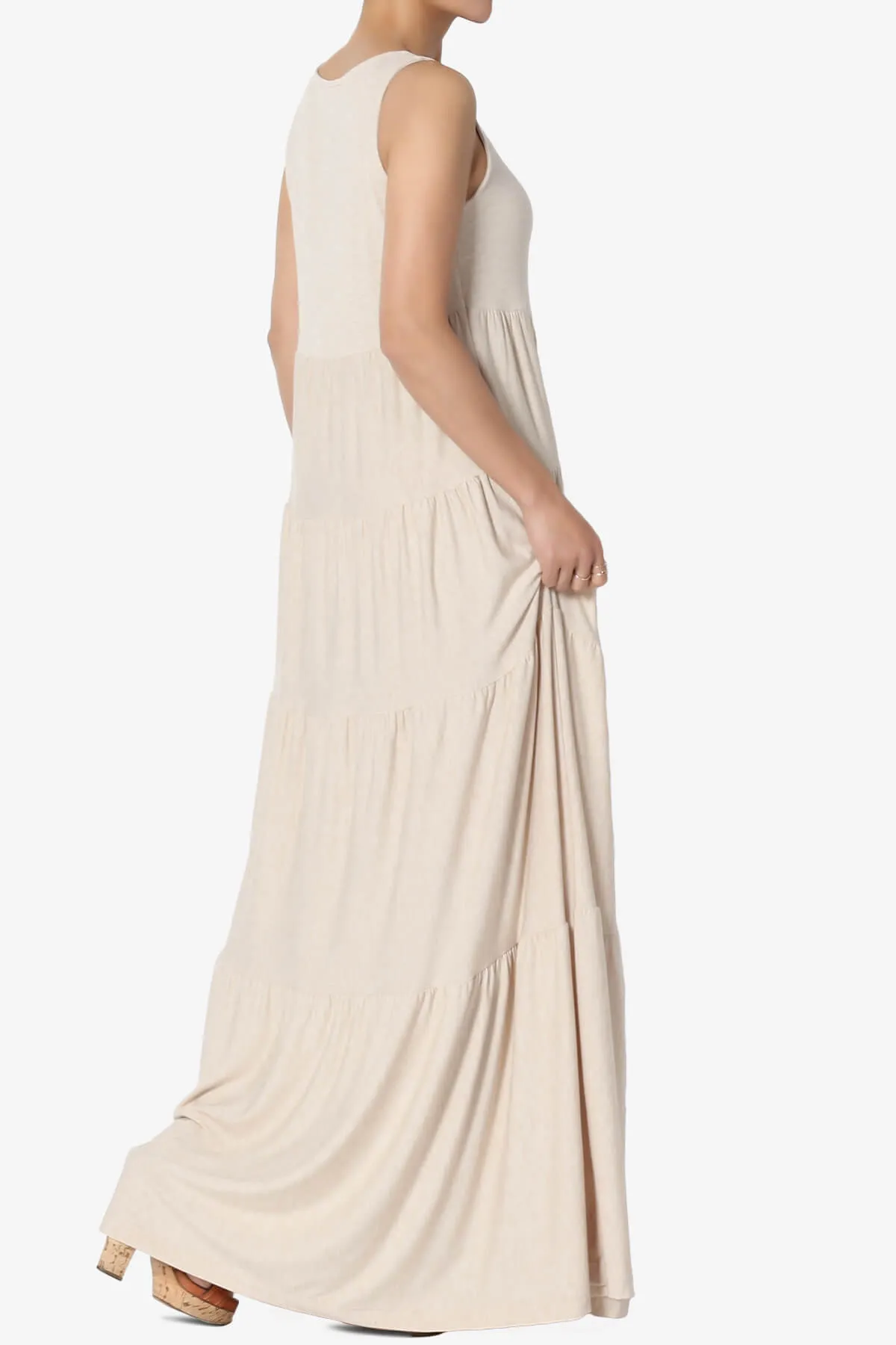 Macie Sleeveless Tiered Long Maxi Dress PLUS