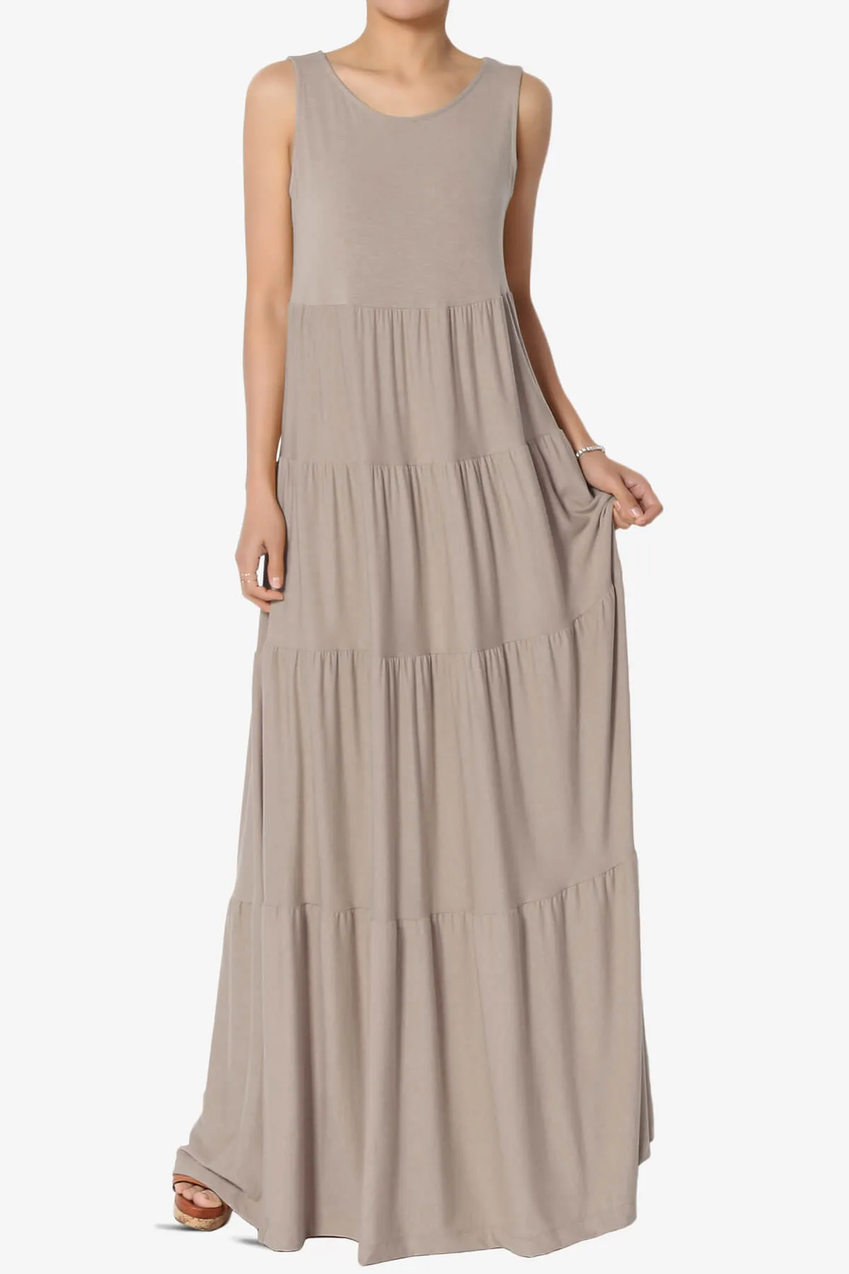 Macie Sleeveless Tiered Long Maxi Dress PLUS