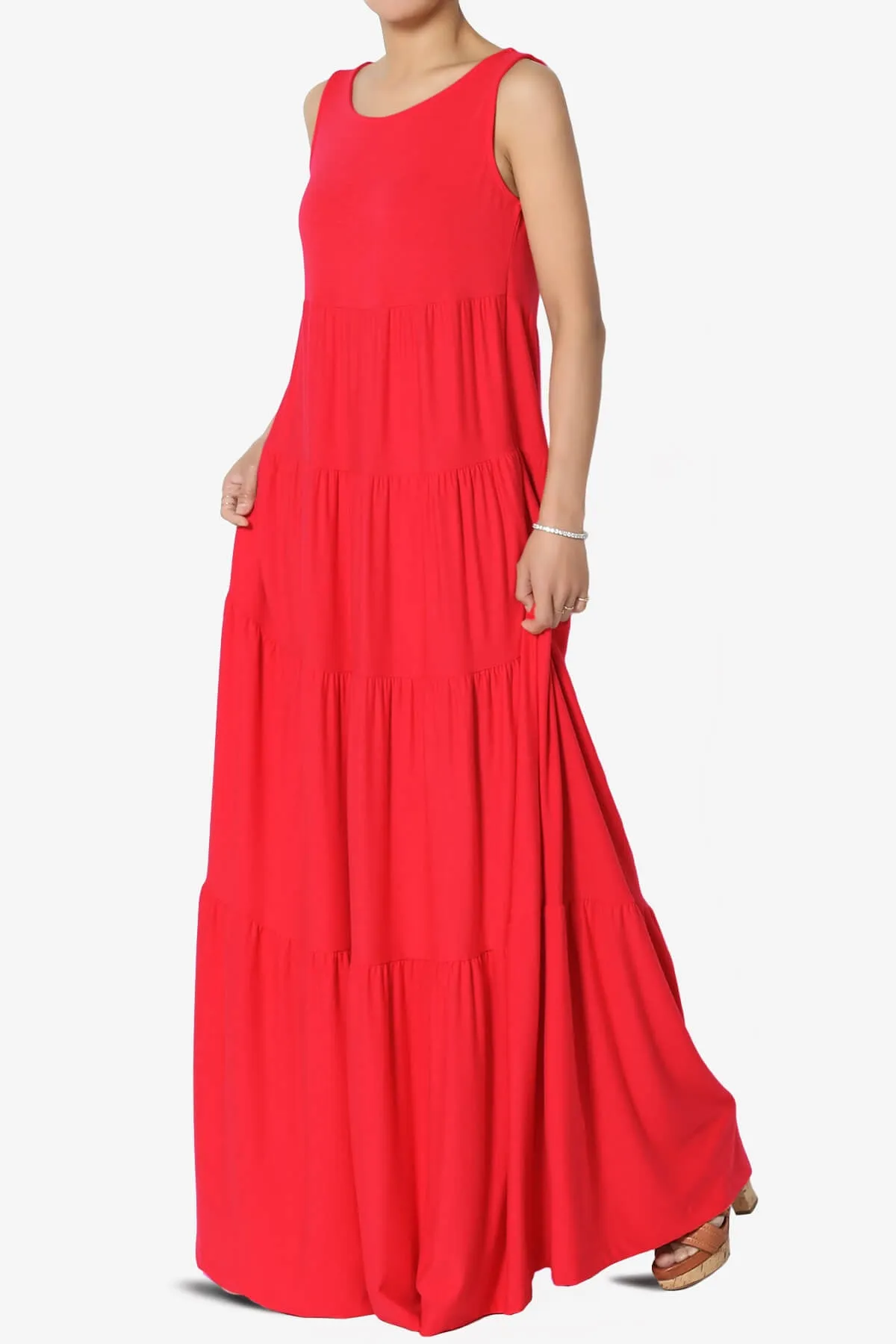 Macie Sleeveless Tiered Long Maxi Dress PLUS