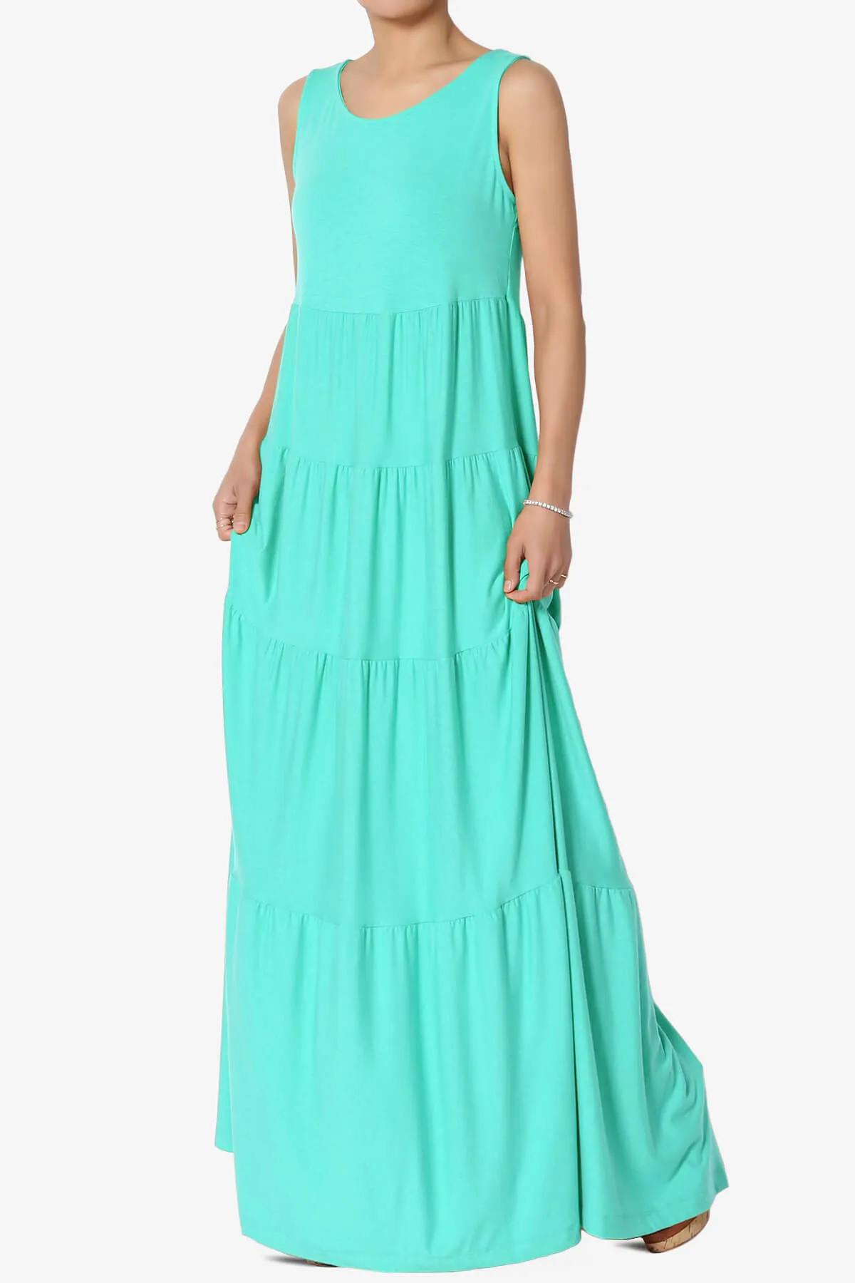 Macie Sleeveless Tiered Long Maxi Dress PLUS