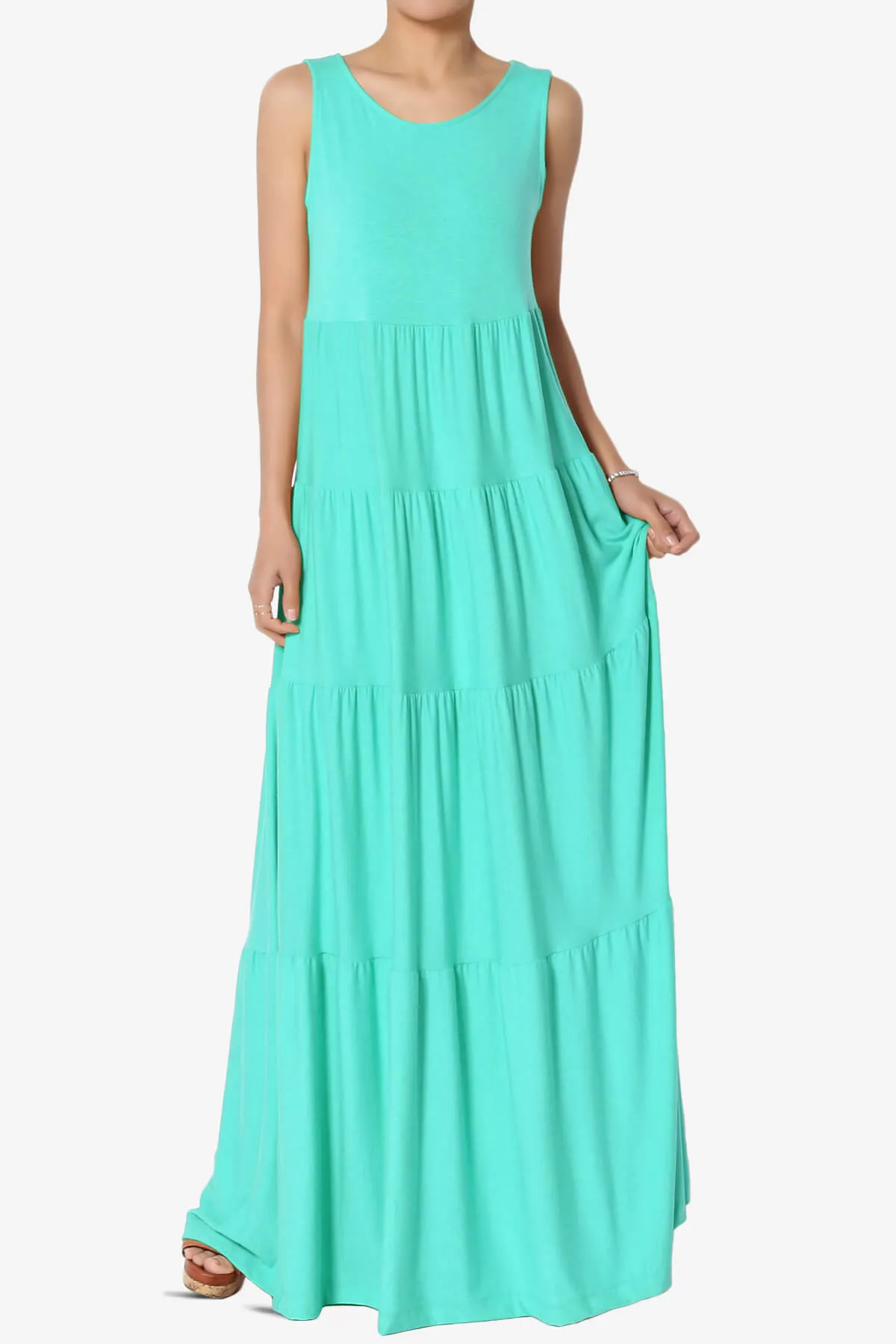 Macie Sleeveless Tiered Long Maxi Dress PLUS